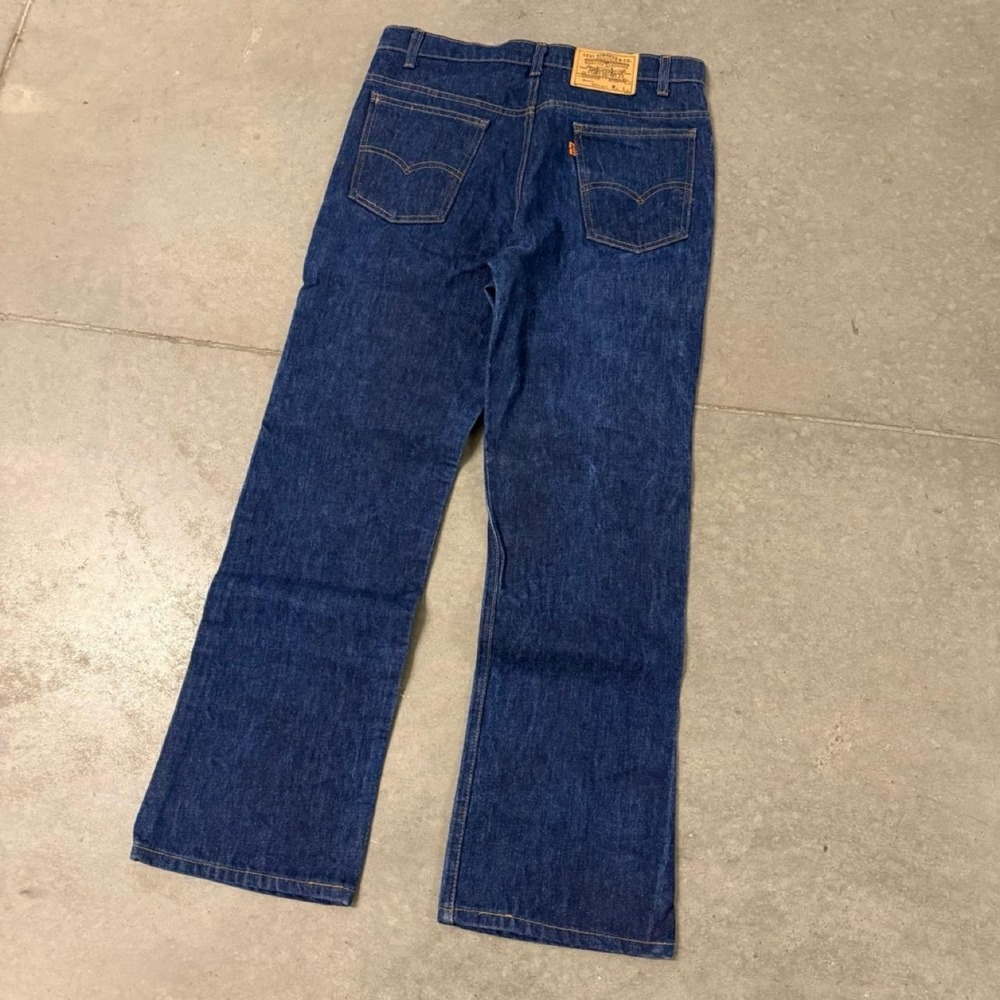 Vintage 70's - 80's Levis 517 Bootcut Navy Washed Orange Tab Jeans - Picture 3 of 4